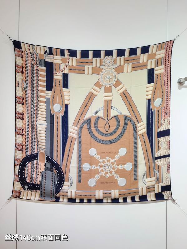 Hermes Scarf 140X140cm 70%羊绒30%真丝 E07 (16)