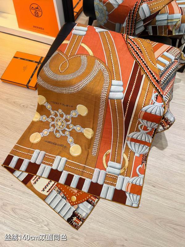 Hermes Scarf 140X140cm 70%羊绒30%真丝 E07 (22)