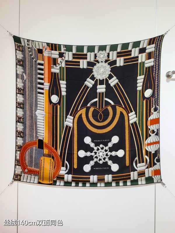 Hermes Scarf 140X140cm 70%羊绒30%真丝 E07 (32)