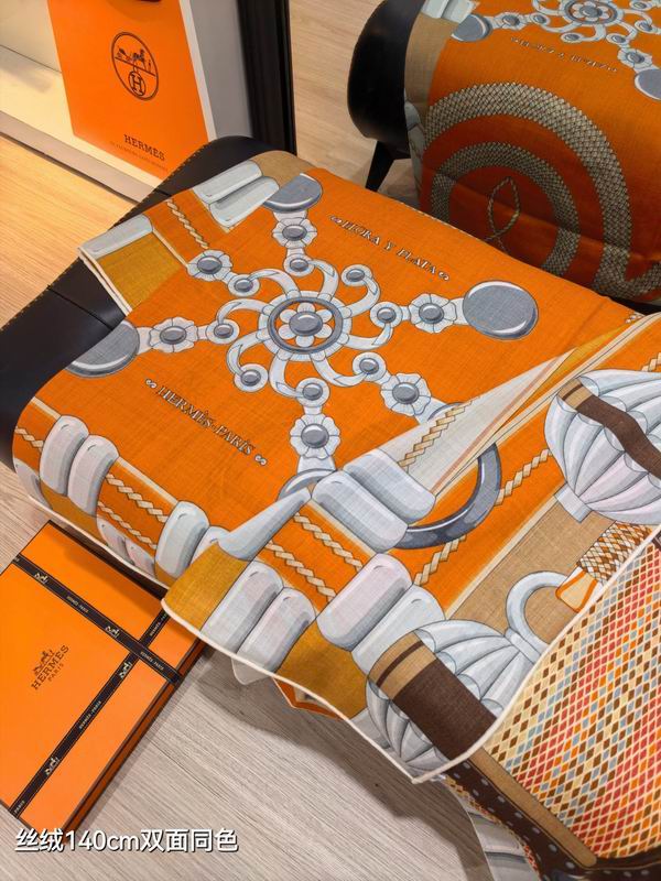 Hermes Scarf 140X140cm 70%羊绒30%真丝 E07 (5)