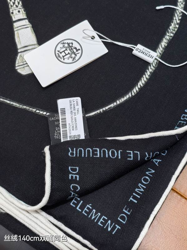 Hermes Scarf 140X140cm 70%羊绒30%真丝 E09 (12)