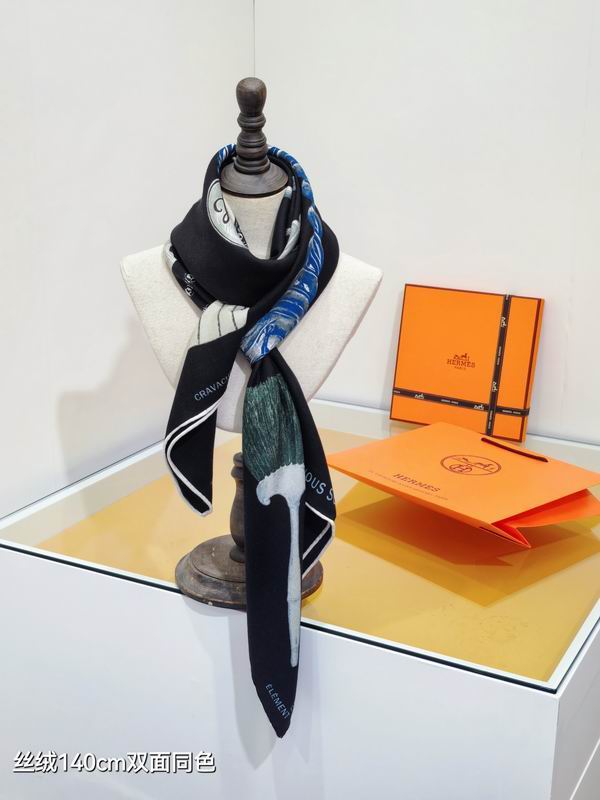 Hermes Scarf 140X140cm 70%羊绒30%真丝 E09 (2)