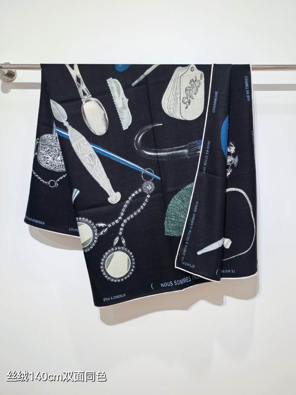 Hermes Scarf 140X140cm 70%羊绒30%真丝 E09 (3)