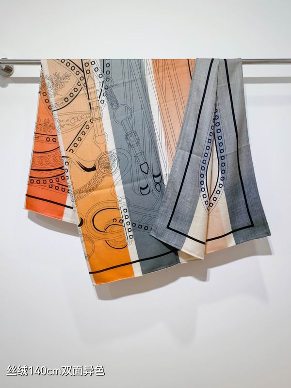 Hermes Scarf 140X140cm 70%羊绒30%真丝 E13 (3)