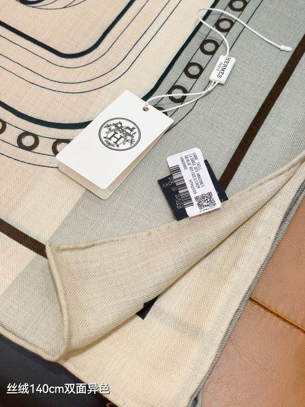 Hermes Scarf 140X140cm 70%羊绒30%真丝 E13 (4)