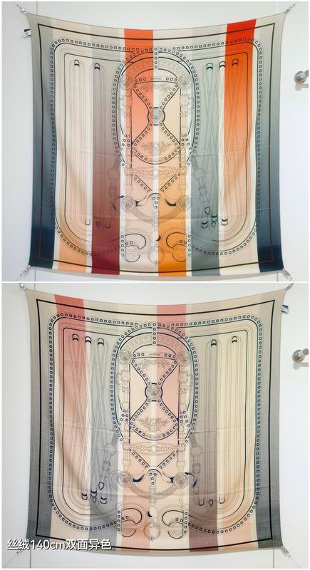Hermes Scarf 140X140cm 70%羊绒30%真丝 E13 (8)