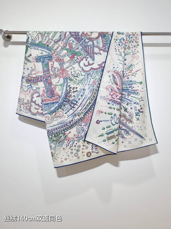 Hermes Scarf 140X140cm 70%羊绒30%真丝 E21 (11)