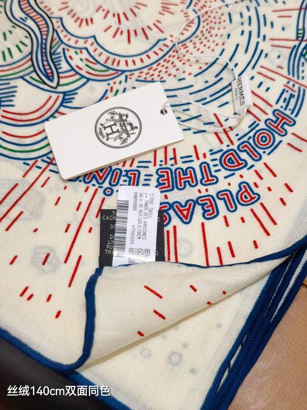 Hermes Scarf 140X140cm 70%羊绒30%真丝 E21 (12)