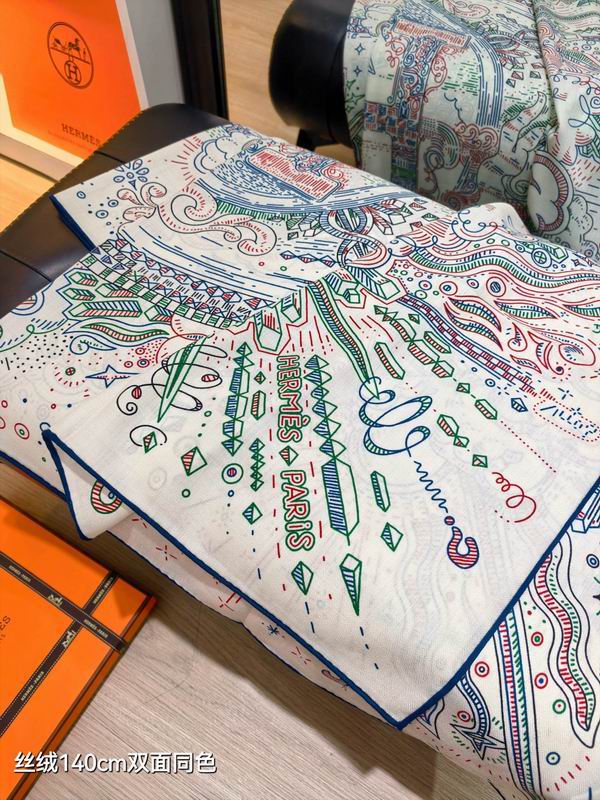 Hermes Scarf 140X140cm 70%羊绒30%真丝 E21 (13)