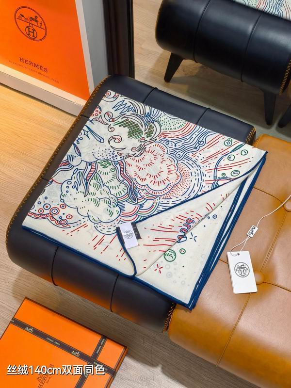 Hermes Scarf 140X140cm 70%羊绒30%真丝 E21 (15)