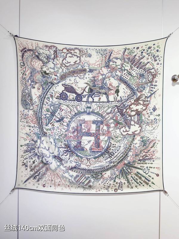 Hermes Scarf 140X140cm 70%羊绒30%真丝 E21 (16)
