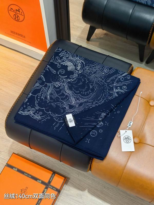 Hermes Scarf 140X140cm 70%羊绒30%真丝 E21 (23)