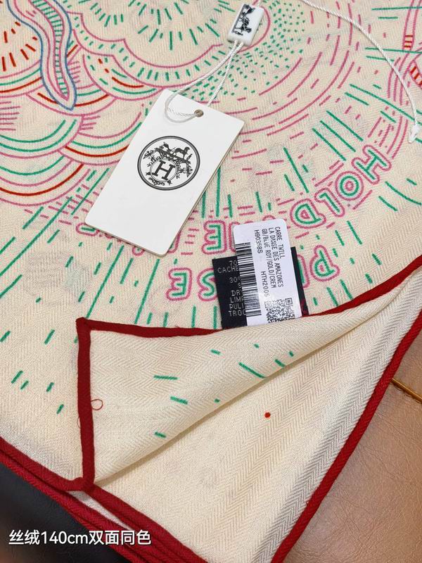 Hermes Scarf 140X140cm 70%羊绒30%真丝 E21 (28)