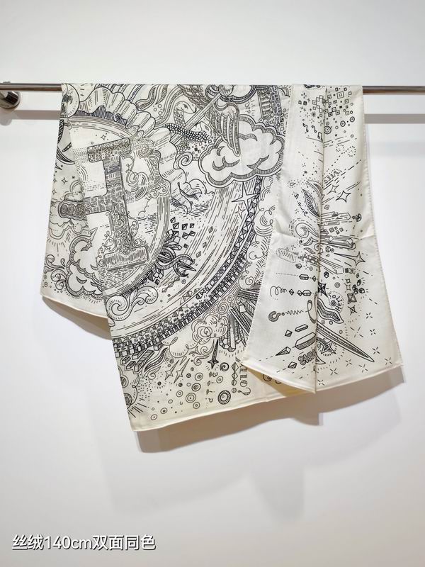 Hermes Scarf 140X140cm 70%羊绒30%真丝 E21 (3)