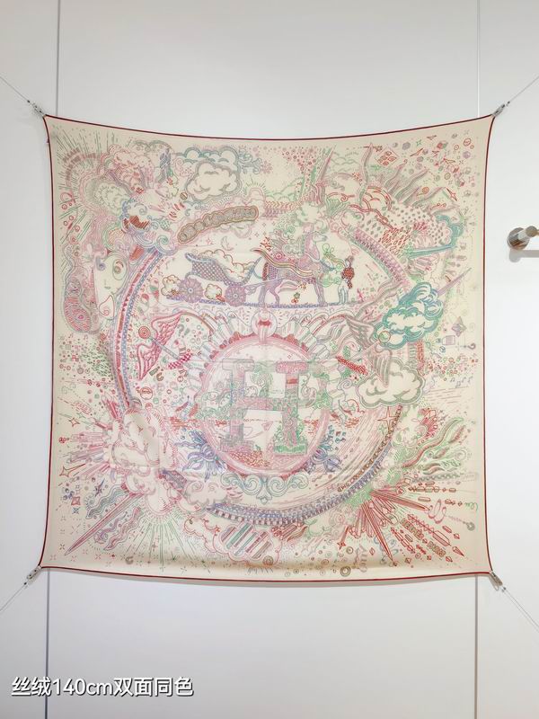 Hermes Scarf 140X140cm 70%羊绒30%真丝 E21 (32)