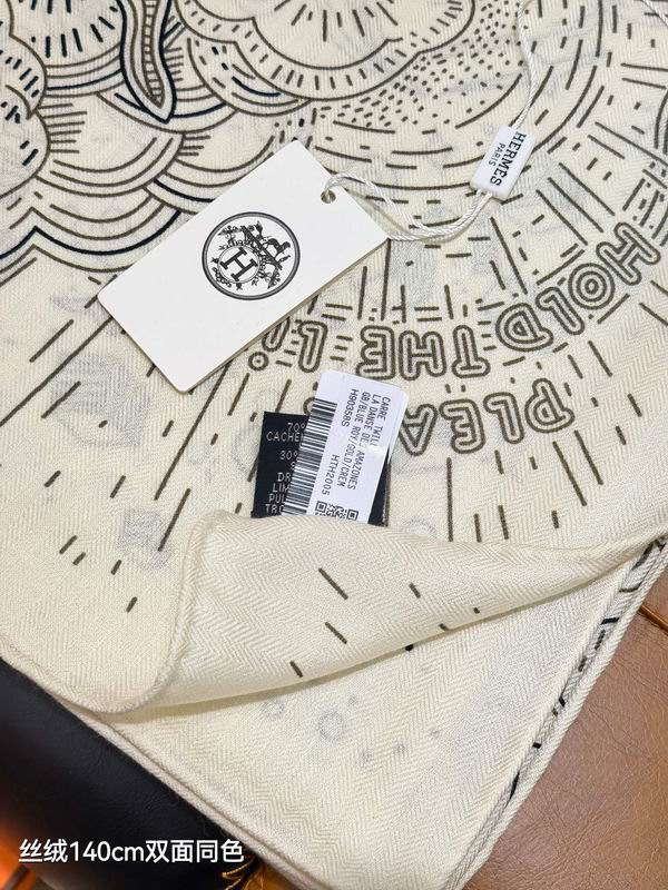 Hermes Scarf 140X140cm 70%羊绒30%真丝 E21 (4)