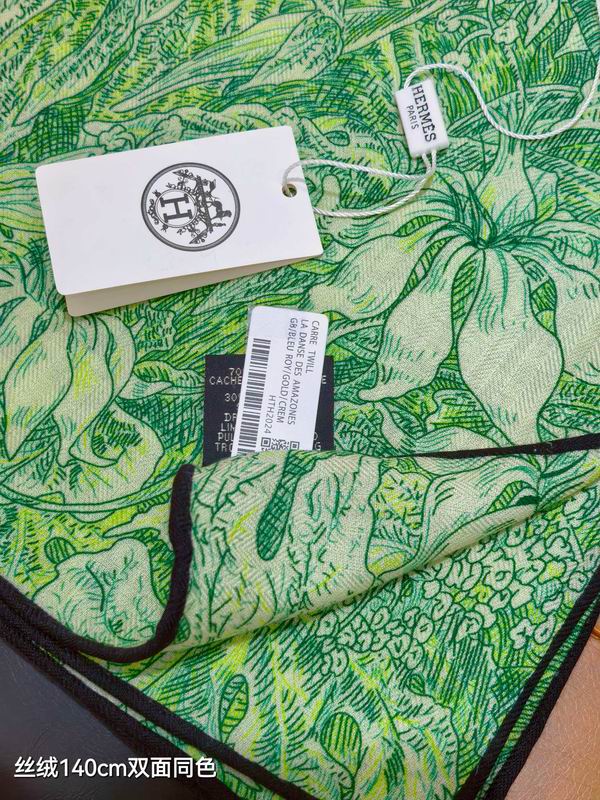 Hermes scarf 140X140cm 70%羊绒30%真丝  E06 (25)