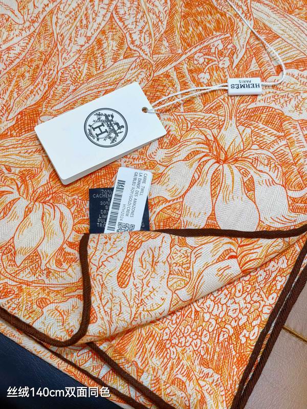 Hermes scarf 140X140cm 70%羊绒30%真丝  E06 (4)