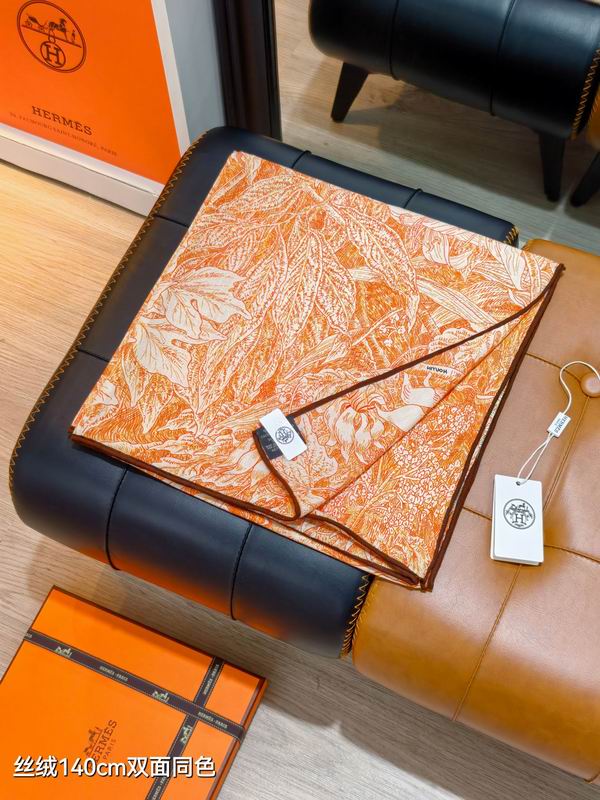 Hermes scarf 140X140cm 70%羊绒30%真丝  E06 (6)
