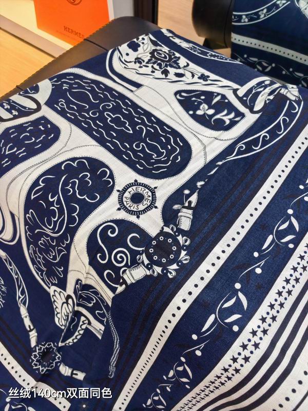 Hermes scarf 140X140cm 70%羊绒30%真丝 E14 (25)
