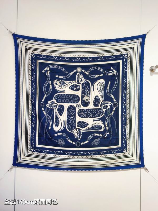 Hermes scarf 140X140cm 70%羊绒30%真丝 E14 (28)