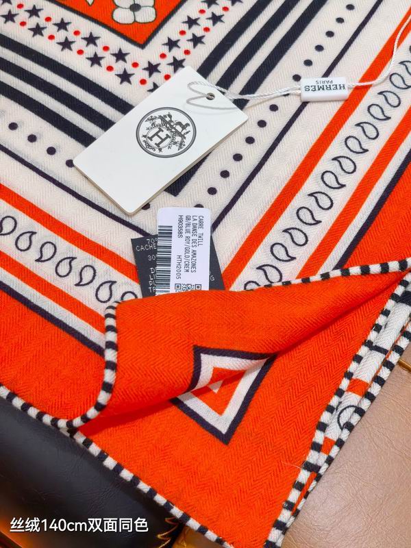 Hermes scarf 140X140cm 70%羊绒30%真丝 E14 (4)