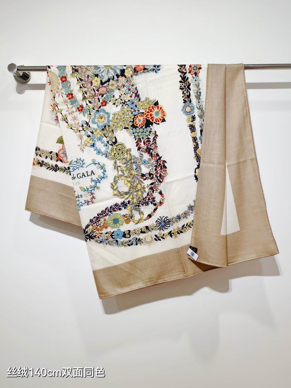 Hermes scarf 140X140cm 70%羊绒30%真丝 E27 (15)