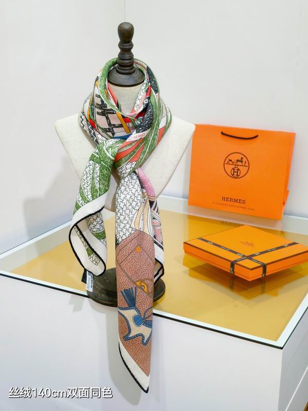 Hermes scarf 140X140cm 70%羊绒30%真丝 E48 (22)