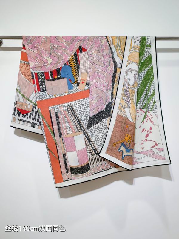 Hermes scarf 140X140cm 70%羊绒30%真丝 E48 (23)