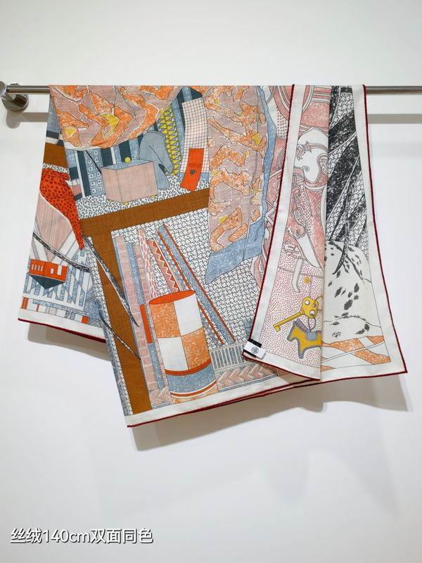 Hermes scarf 140X140cm 70%羊绒30%真丝 E48 (33)