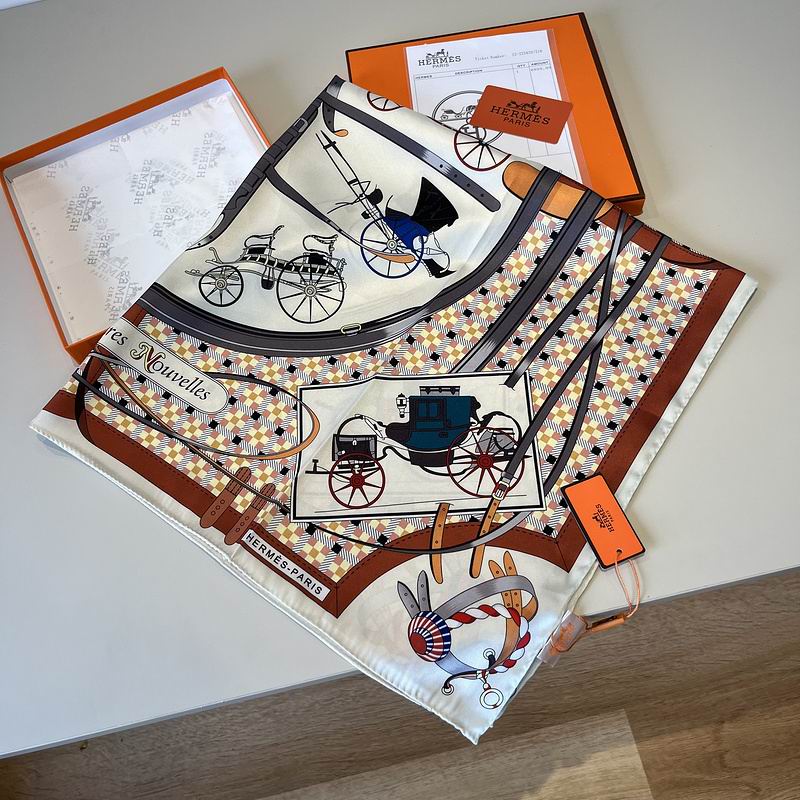 Hermes silk Scarf 90X90cm hm (47)