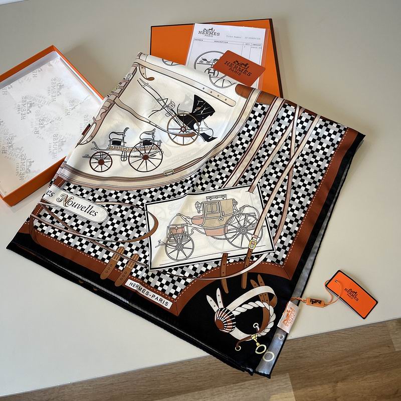 Hermes silk Scarf 90X90cm hm (59)