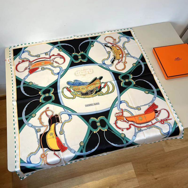 Hermes silk Scarf 90X90cm hm (84)
