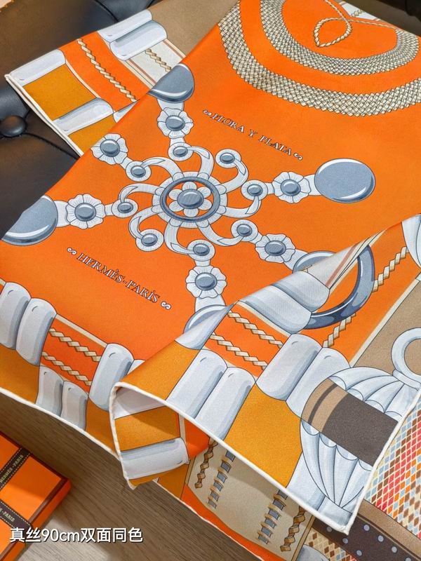 Hermes silk scarf 90X90cm E44 (15)