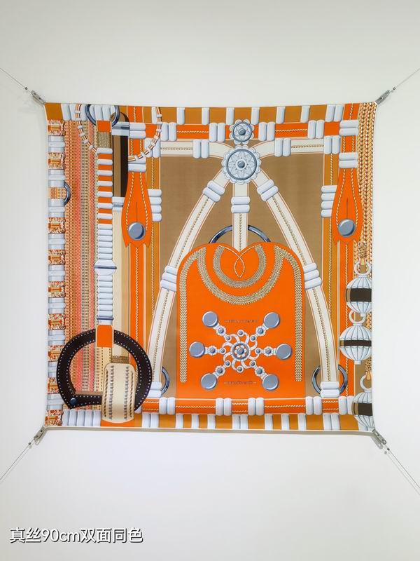 Hermes silk scarf 90X90cm E44 (18)