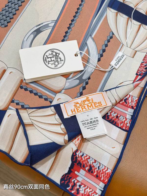 Hermes silk scarf 90X90cm E44 (24)