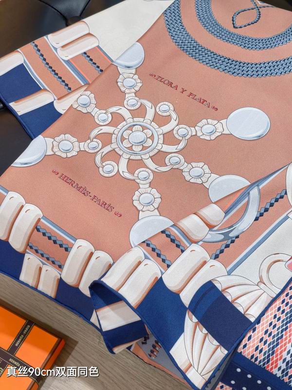Hermes silk scarf 90X90cm E44 (25)