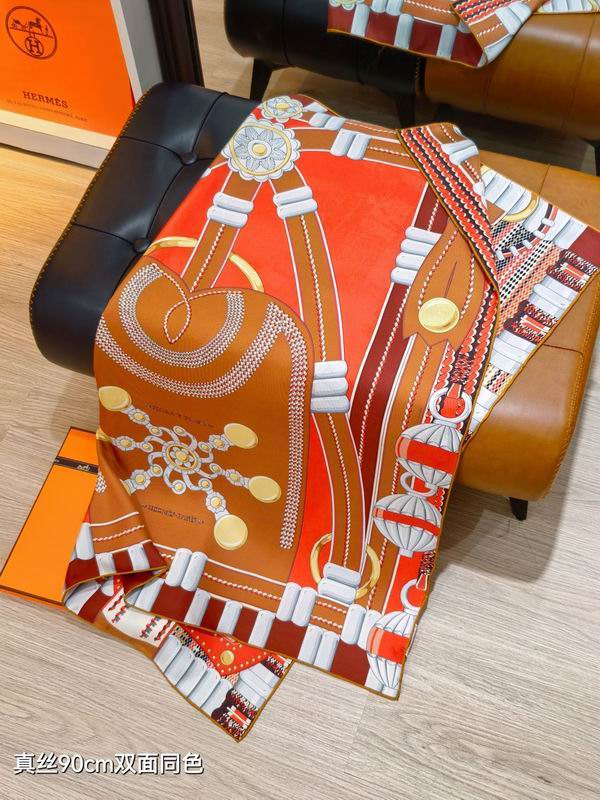 Hermes silk scarf 90X90cm E44 (36)