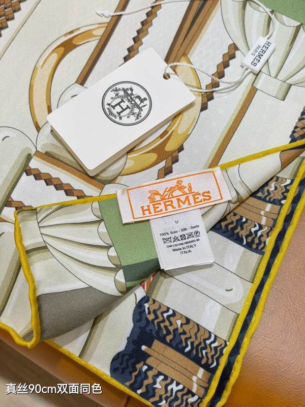 Hermes silk scarf 90X90cm E44 (4)