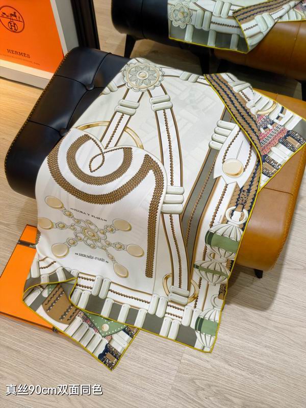 Hermes silk scarf 90X90cm E44 (6)