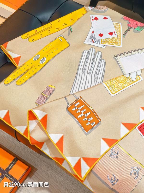 Hermes silk scarf 90X90cm E47 (15)