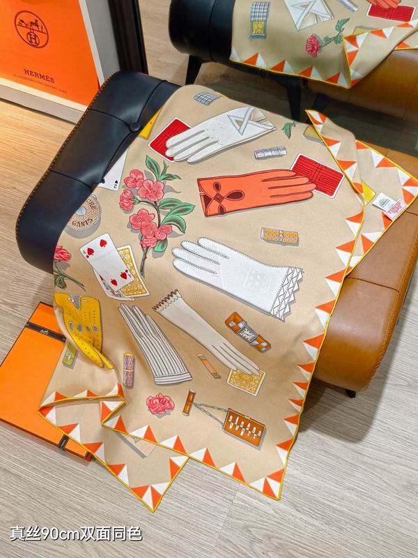 Hermes silk scarf 90X90cm E47 (16)
