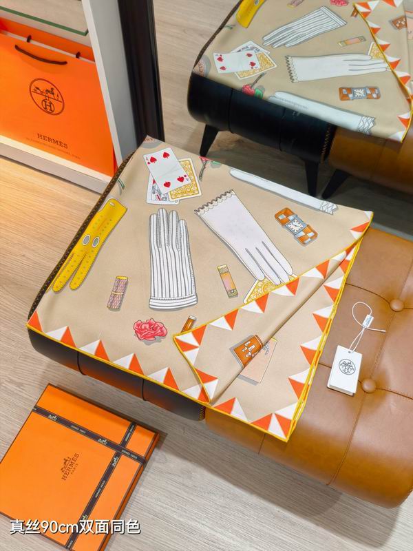 Hermes silk scarf 90X90cm E47 (17)