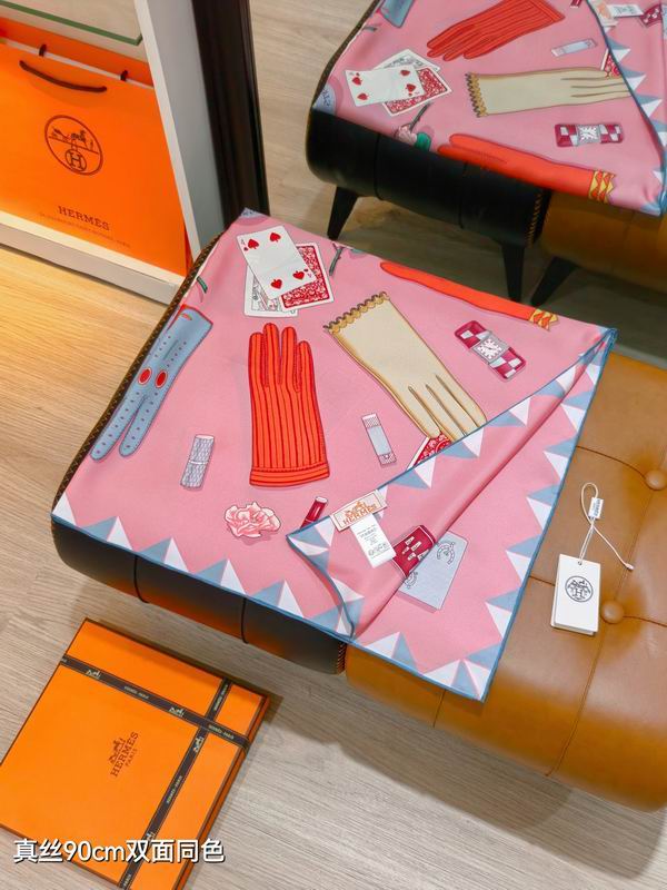 Hermes silk scarf 90X90cm E47 (27)