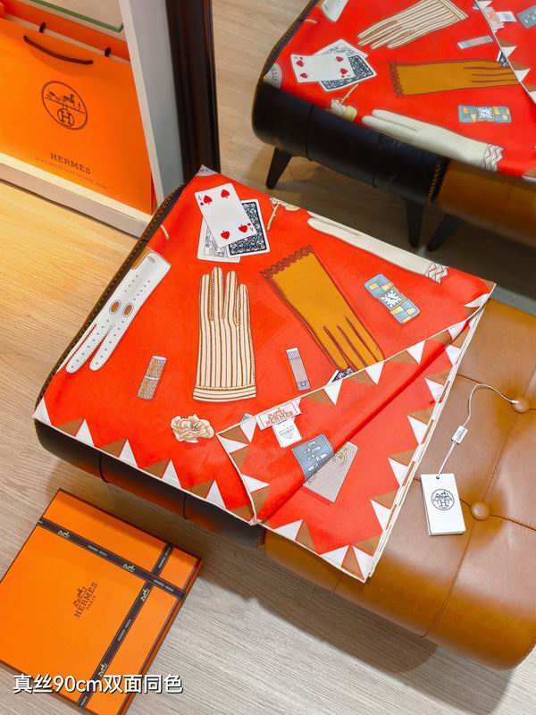 Hermes silk scarf 90X90cm E47 (37)