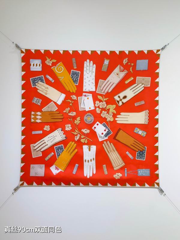 Hermes silk scarf 90X90cm E47 (38)