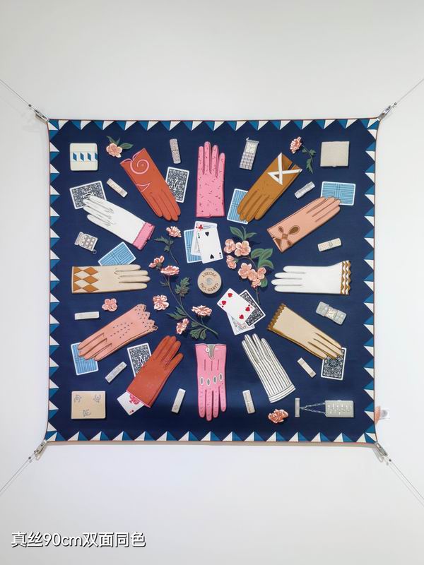 Hermes silk scarf 90X90cm E47 (48)