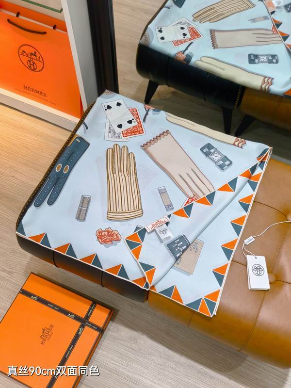 Hermes silk scarf 90X90cm E47 (7)