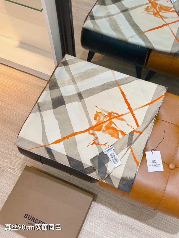 Burberry silk scarf 90X90cm E12 (4)