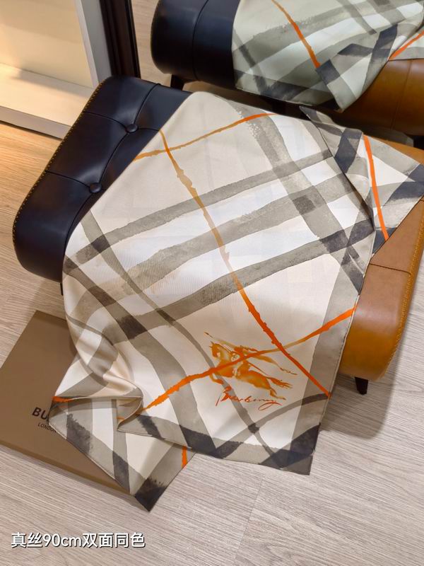 Burberry silk scarf 90X90cm E12 (5)